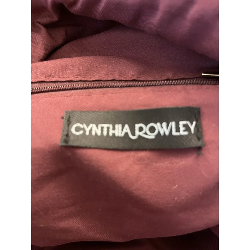 CYNTHIA ROWLEY Mini Backpack Burgundy Quilted NWOT Adjustable Straps 3 Zip UPS